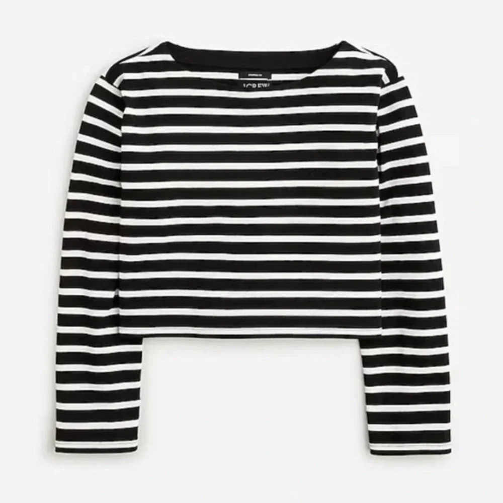 J. Crew Black and White Striped Long Sleeve Tee